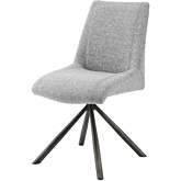 Viona Swivel Dining Chair Light Gray Fabric (Set of 2)